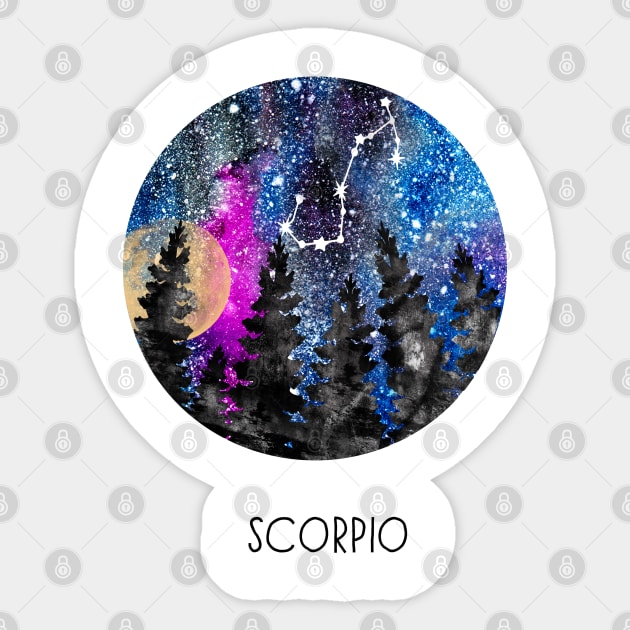 Scorpio Constellation, Scorpio Sticker by RosaliArt